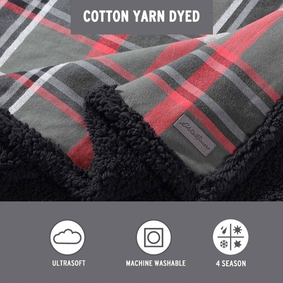 NIP Eddie Bauer Winslow Throw Blanket, Gray, 50” X 60” - Picture 8 of 8